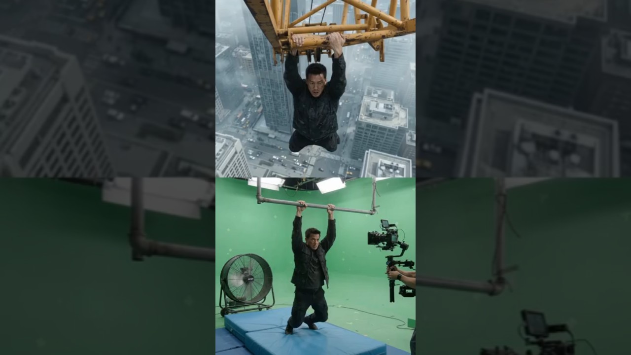How Skyscraper Crane Stunts Are ACTUALLY Shot! 🏗️😱 #Shorts #BehindTheScenes
