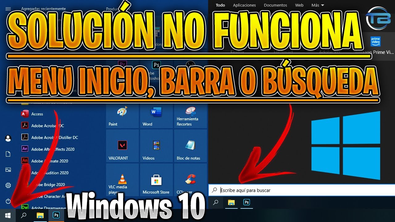 SOLUCI&Oacute;N NO FUNCIONA BARRA de TAREAS, MEN&Uacute; INICIO y B&Uacute;SQUEDA en Windows 10 (2021) ❌ Error de sistema