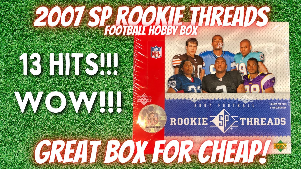 2007 Upper Deck SP Rookie Threads Football Hobby Box. 13 Hits WOW. Great Box for the price.