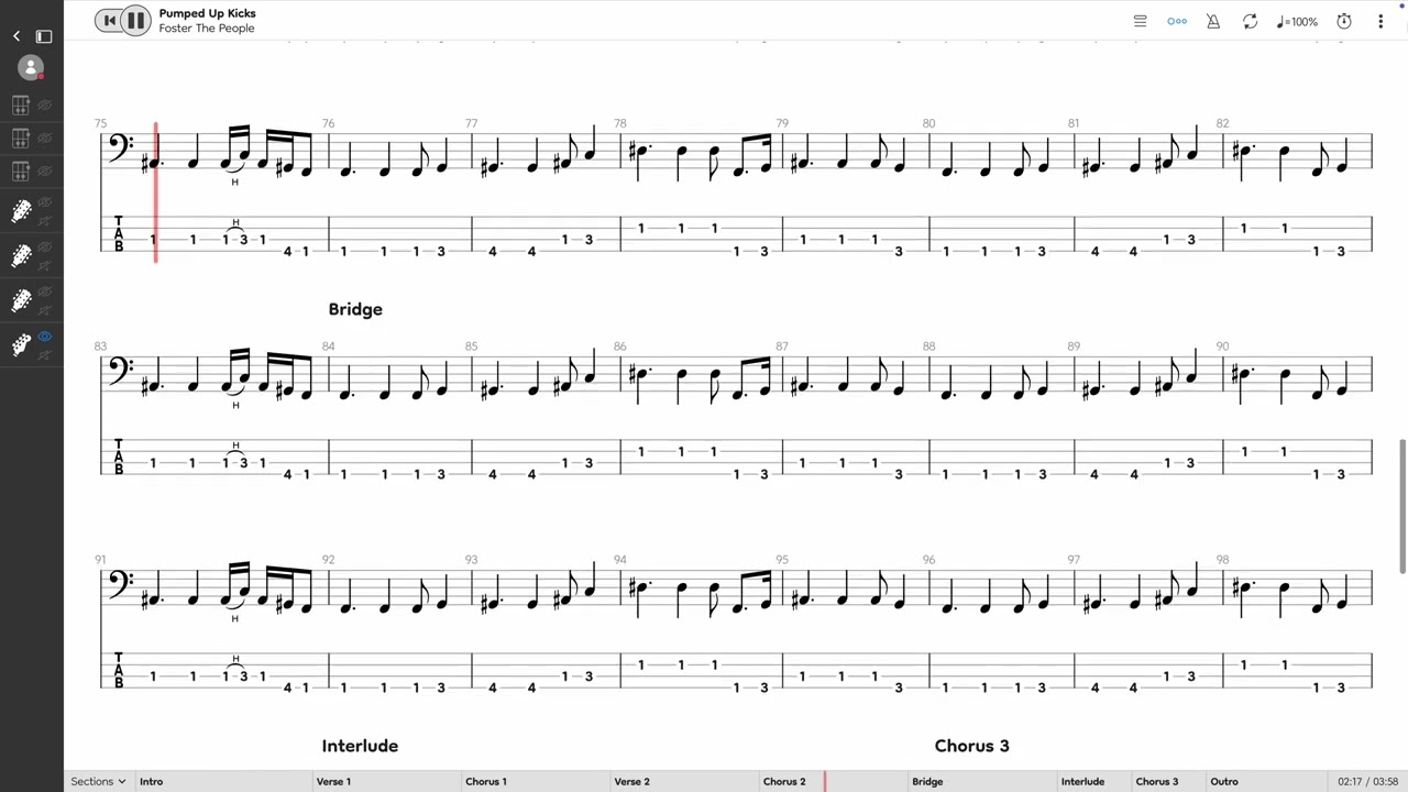 Foster The People - Pumped Up Kicks (BASS TAB PLAY ALONG)