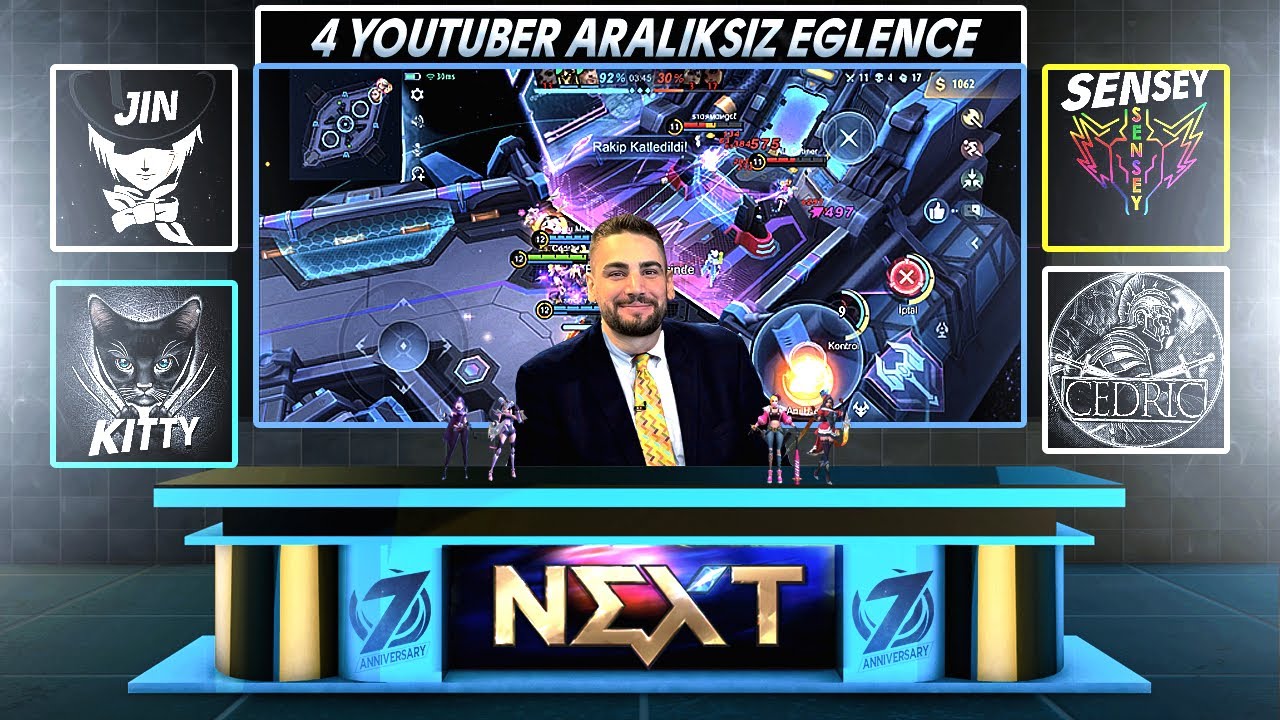 JİN,SENSEY,KİTTY,CEDRİC 4 YOUTUBER EĞLENCENİN DİBİNE VURDUK! | RAKİPLERİ BASEDE KESTİK | MLBB