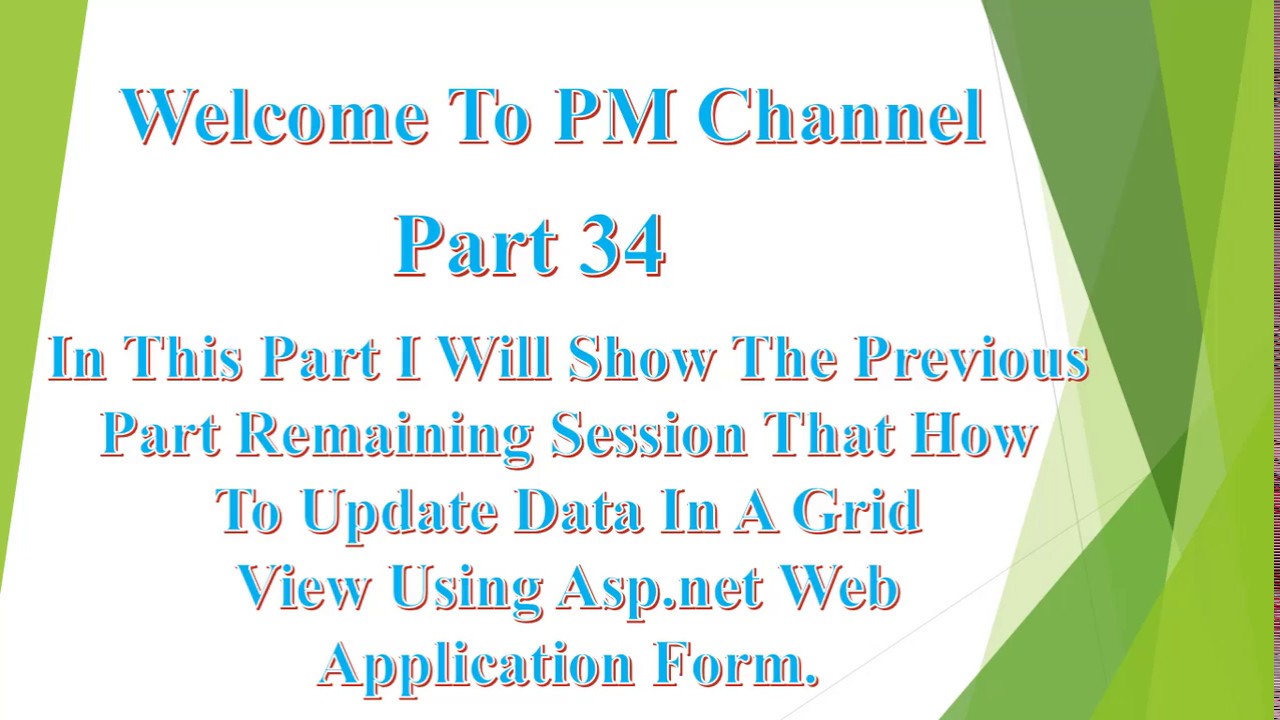 How To Update Data In A Grid View Using Asp.net Web Application Form Part 2.