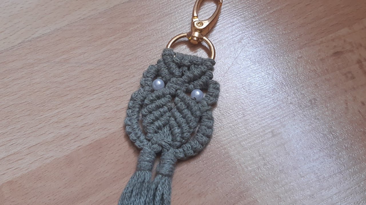 Makrome Baykuş Anahtarlık (2 mm örgü makrome ipiyle yapıldı)