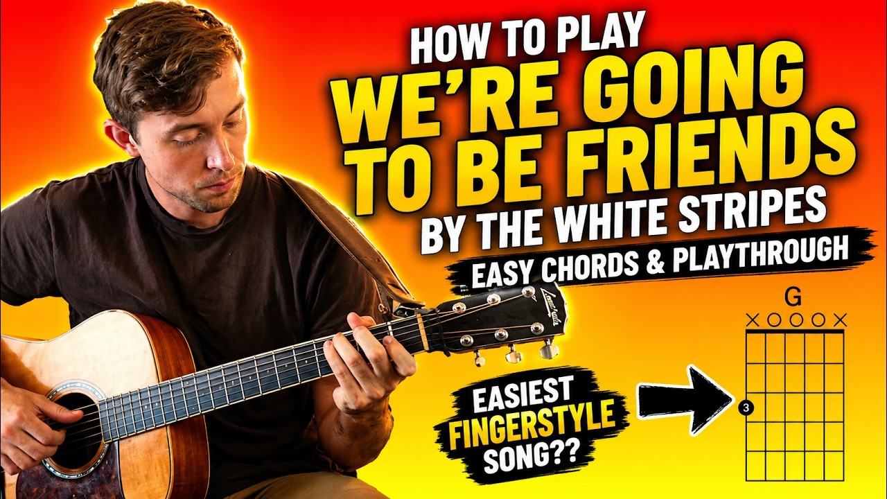 How to Play WE'RE GOING TO BE FRIENDS by The White Stripes with ONLY TWO FINGERS! | EASY Tutorial