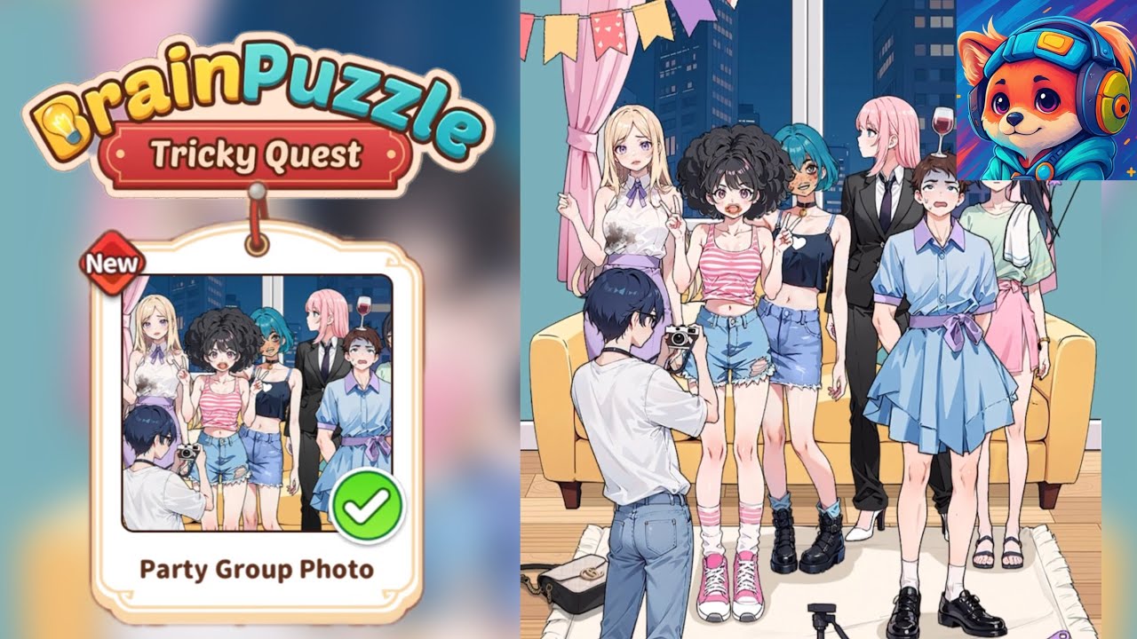 Brain Puzzle Tricky Quest Level 128 party group photo let&rsquo;s take a photo that makes everyone happy