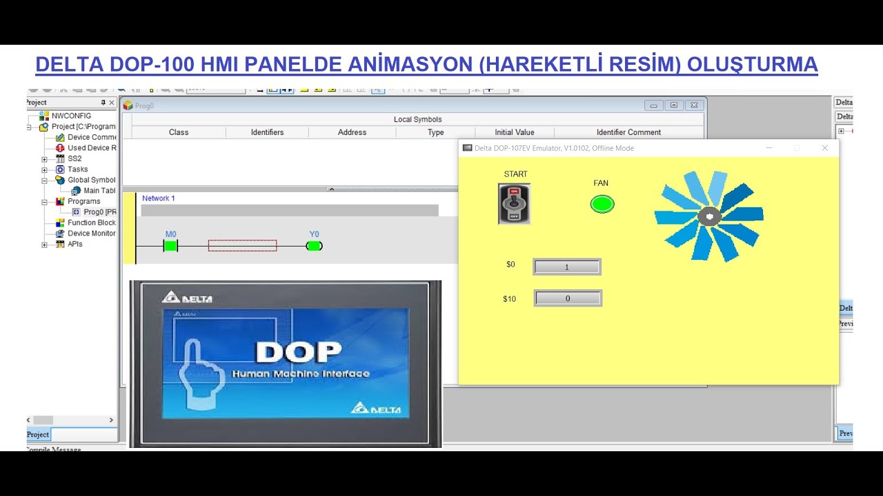 14- DELTA DOP-100 Serisi HMI Panelde Animasyon (Hareketli Resim) Nasıl Yapılır? #hmı #deltaplc