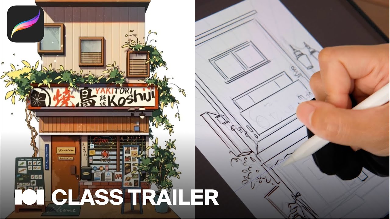 Storefront Illustration: How to Illustrate Texture & Atmospheres to Your Illustration (iPad Drawing)