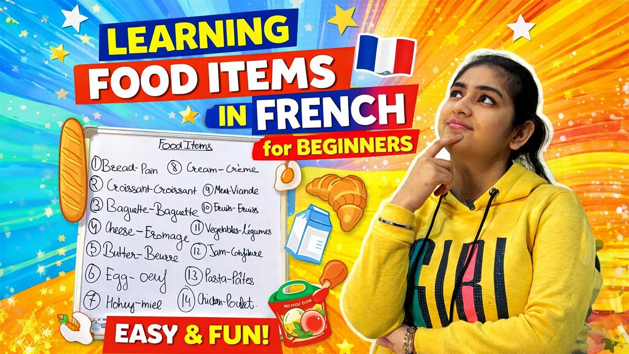 Learning Food Items in French 🍞🥐 | Super Easy for Kids & Beginners 🇫🇷 | Bonjour Divu!