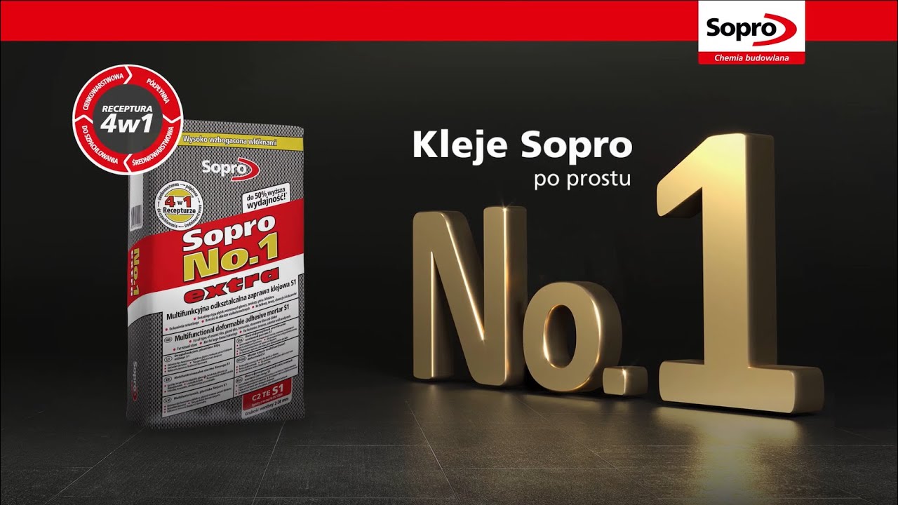 Sopro No.1 400 extra - Multifunkcyjna, wysokoelastyczna, odkształcalna zaprawa klejowa