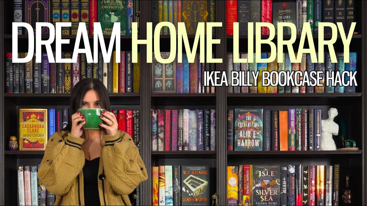 building and organizing my DREAM home library 🛠️📚 // ikea billy bookcase hack tutorial