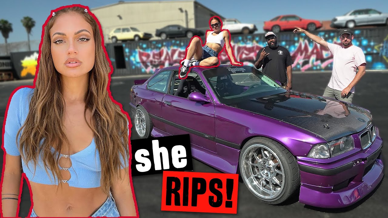 Actress Inanna Sarkis Stops by Hoonigan for Donuts in Our Updated BMW E36 Drift Car (DTB 012)