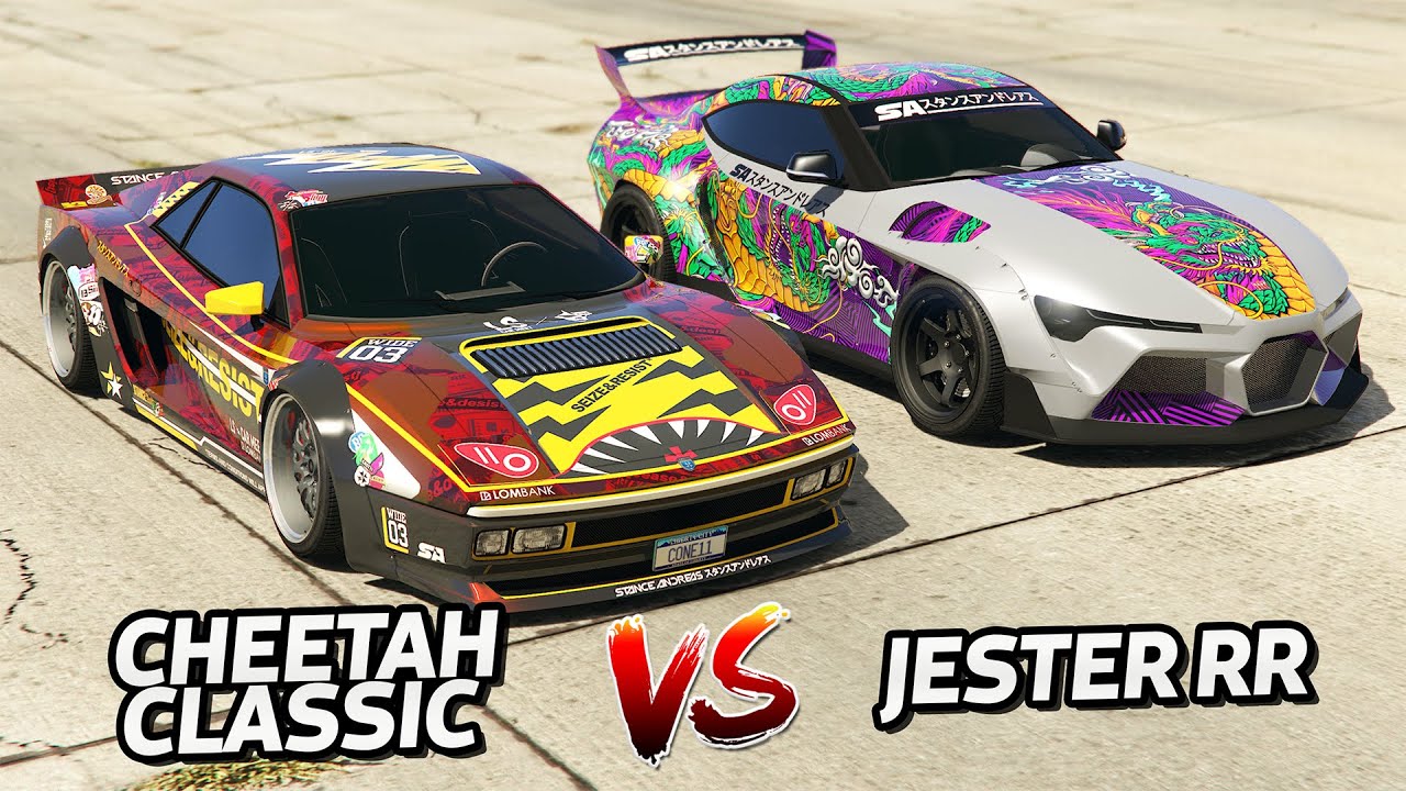 GTA 5 ONLINE - LSCM CHEETAH CLASSIC VS LSCM JESTER RR (WHICH IS FASTEST?)