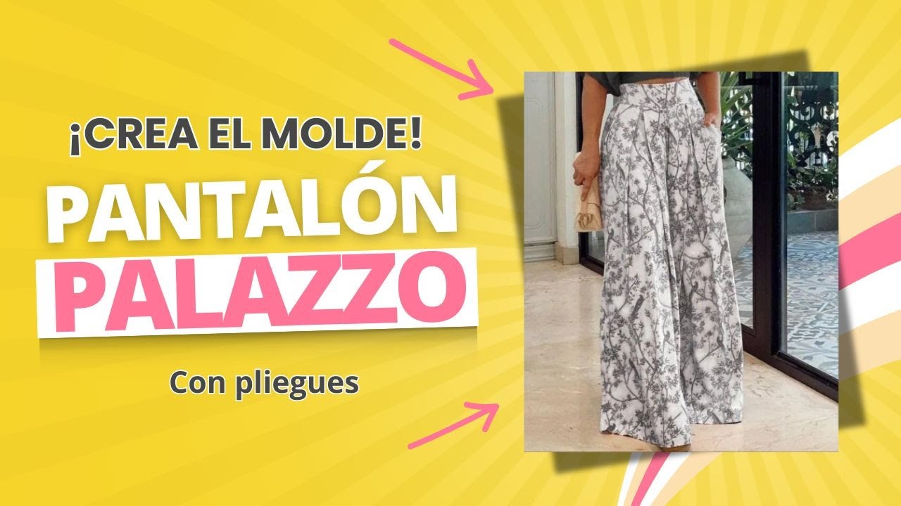 C&oacute;mo hacer el MOLDE del PANTAL&Oacute;N PALAZZO con PLIEGUES /Tutorial/ Premium Academy