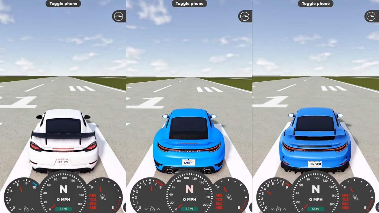 Roblox Greenville Porsche Cayman GT4 RS vs Porsche 911 Turbo S Coupe vs Porsche 911 GT3