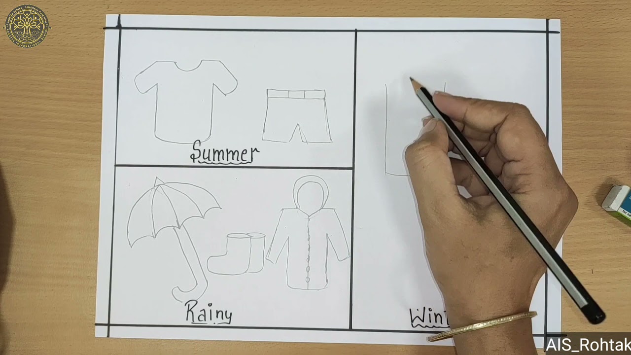 Art and Craft | Clothes we wear in different seasons # Agastya International # best school in Rohtak