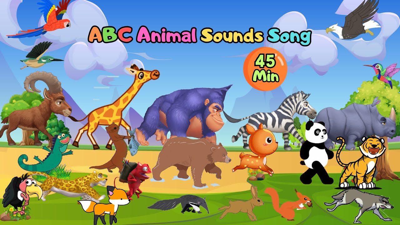ABC Safari Animals Sounds Song + ABC Animals + Farm Animals Sounds Song | Little Puppy Learn
