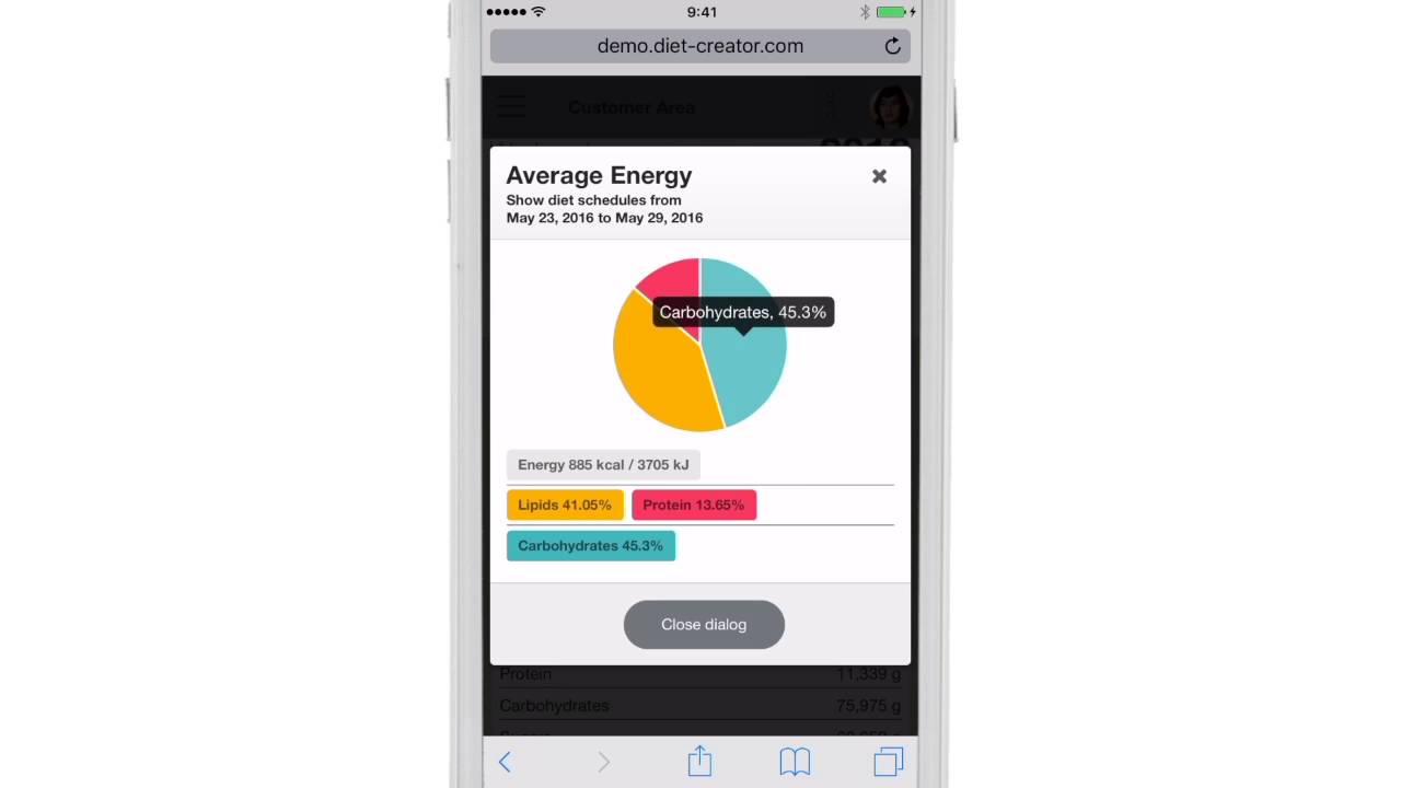 Diet Creator web App, English version