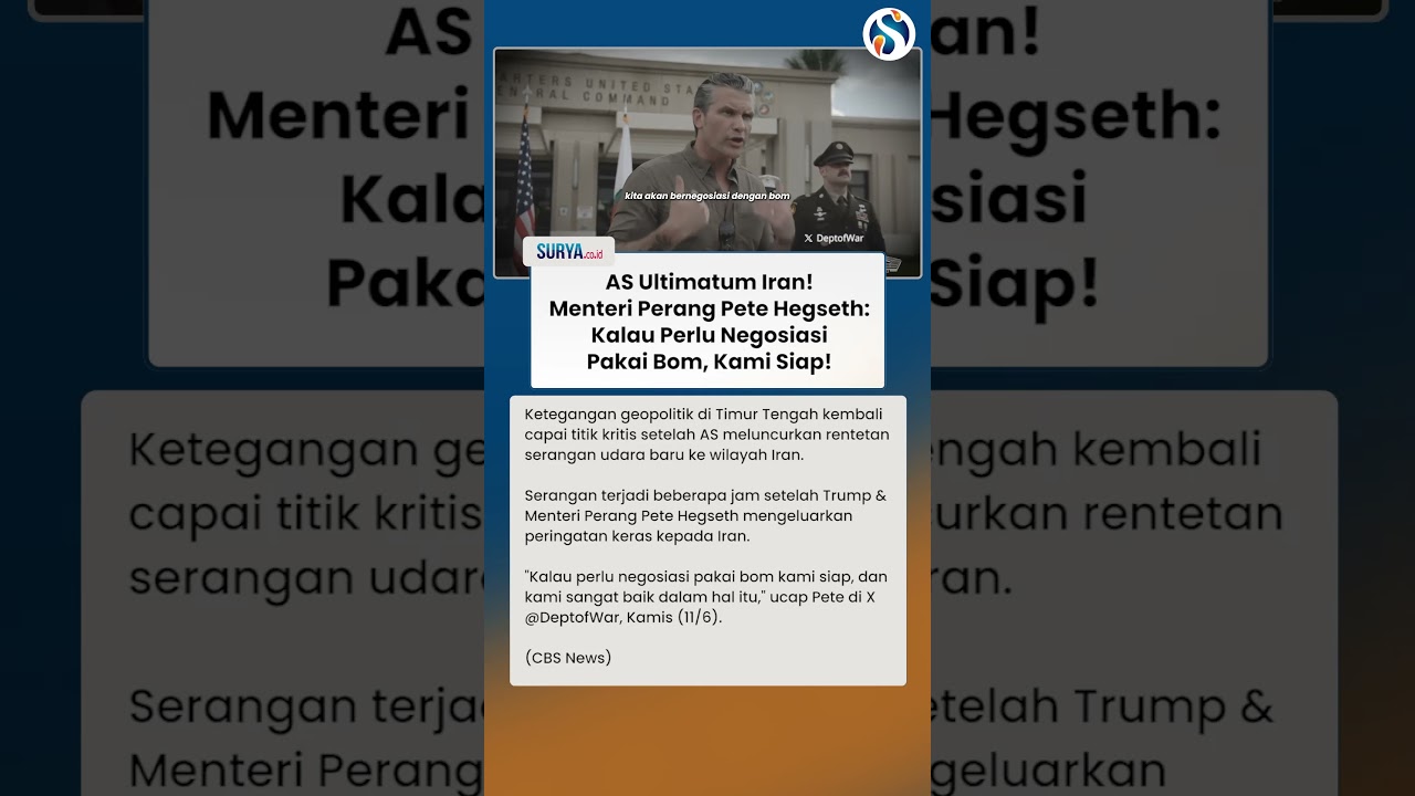 AS ULTIMATUM IRAN! Pete Hegseth: Kalau Perlu Negosiasi Pakai Bom Kami Siap!