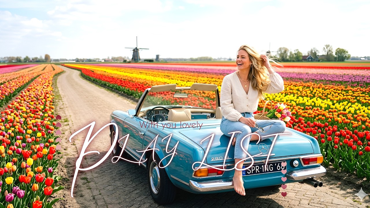 Spring Drive Playlist Vol.2 🌷Driving Through Endless Tulip Fields with the Top Down