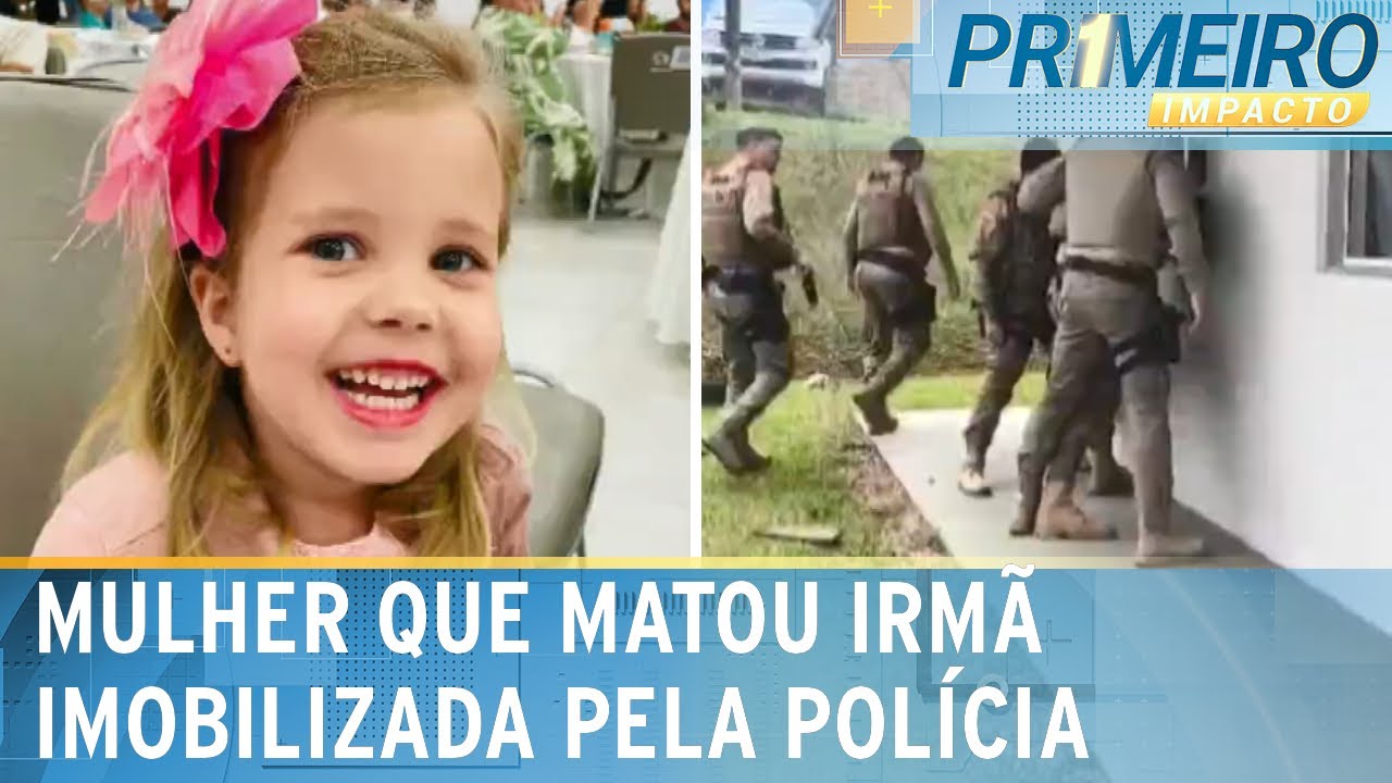 Imagens mostram polícia imobilizando mulher que matou irmã de 4 anos | Primeiro Impacto (14/01/25)