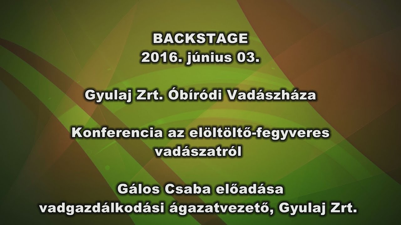 Backstage_Konferencia az elöltöltő-fegyveres vadászatról - Gálos Csaba előadása