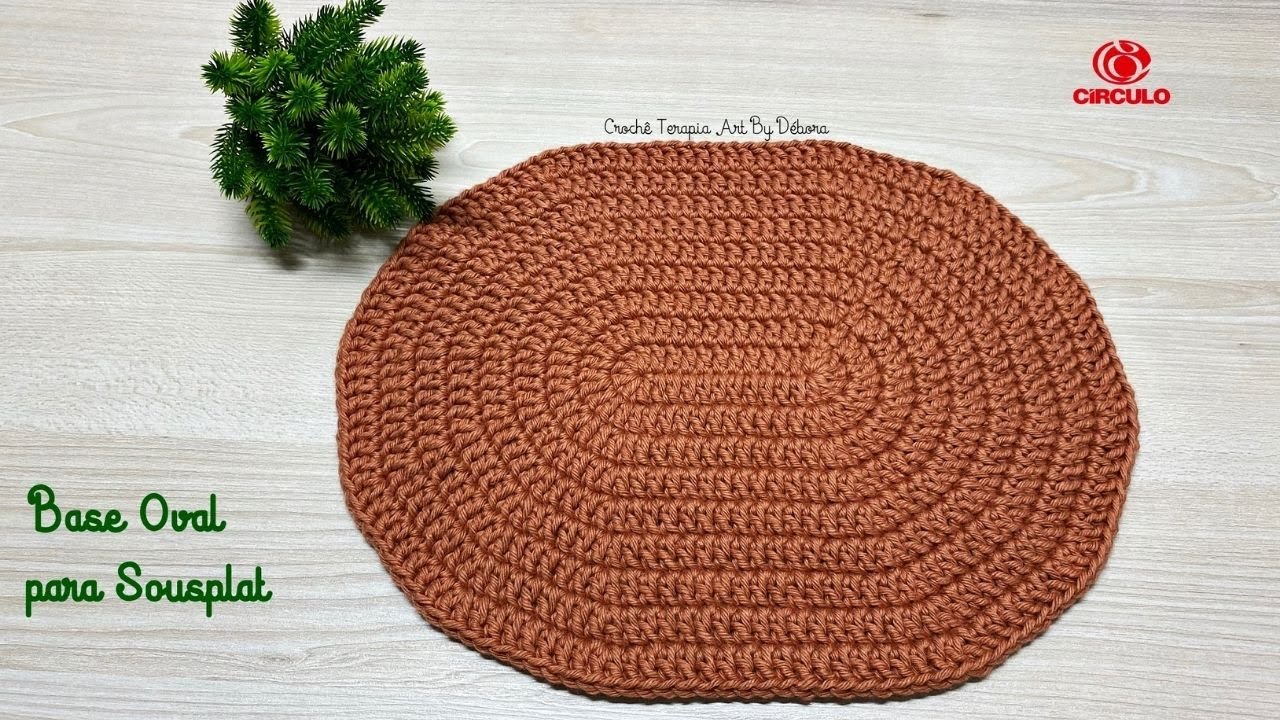 Base Oval em Crochê para Sousplat