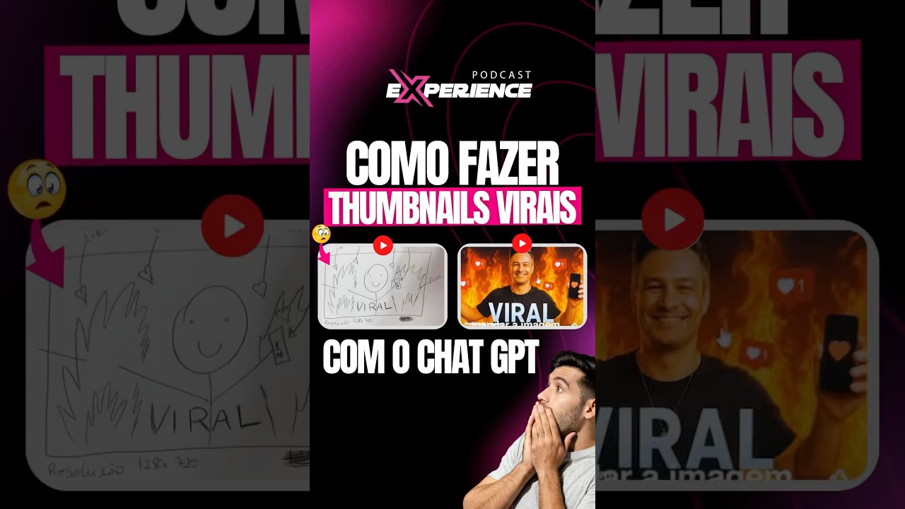 Como criar thumbnails profissionais pro YouTube usando apenas um rascunho feito &agrave; m&atilde;o e o ChatGPT!