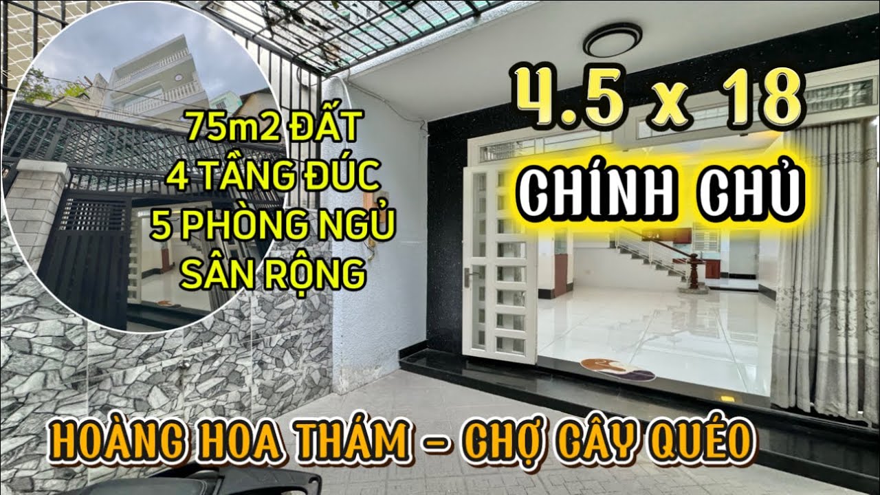 NHÀ PHÚ NHUẬN 75m2 GẦN CHỢ CÂY QUÉO - 4 TẦNG VỪA Ở HOẶC LÀM CHDV