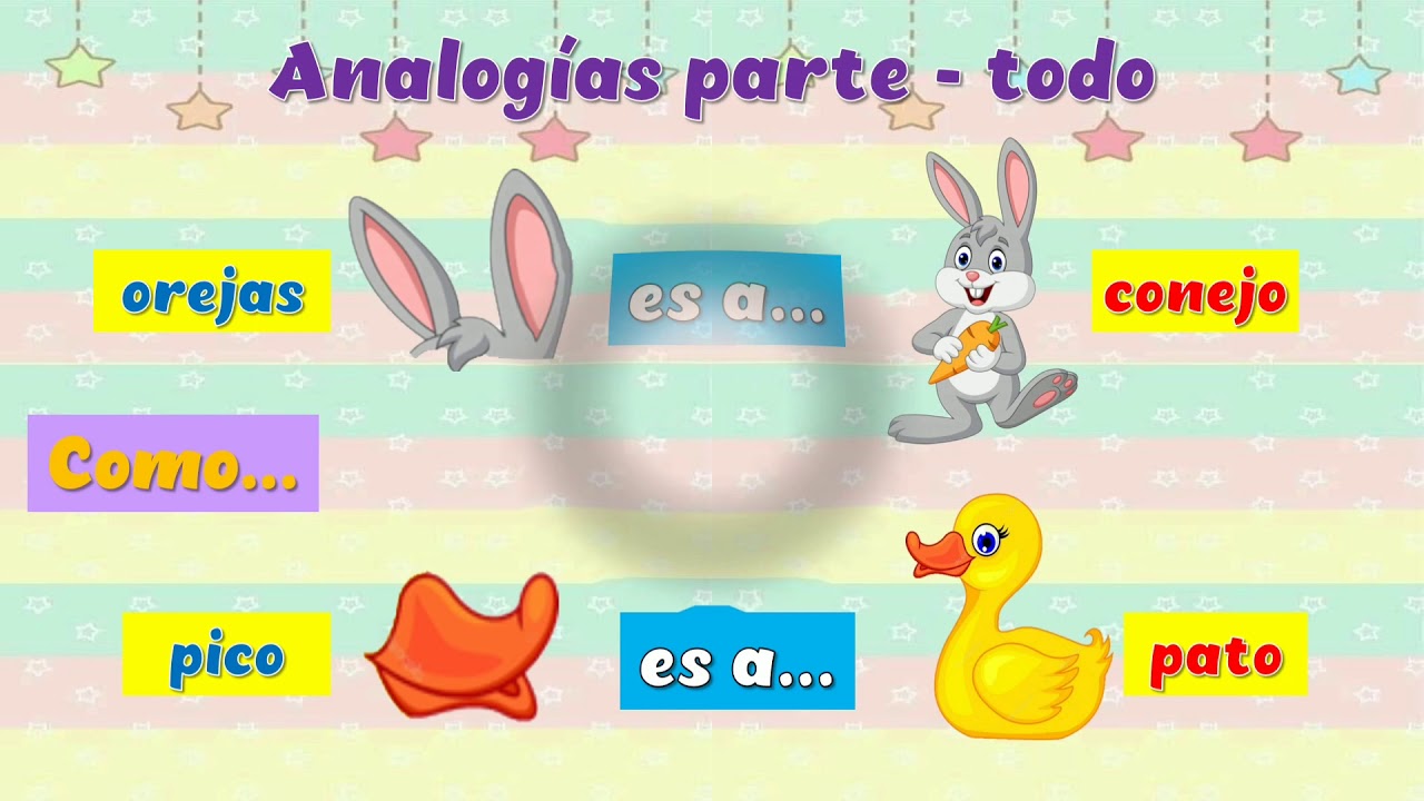 Analogías parte - todo para niños