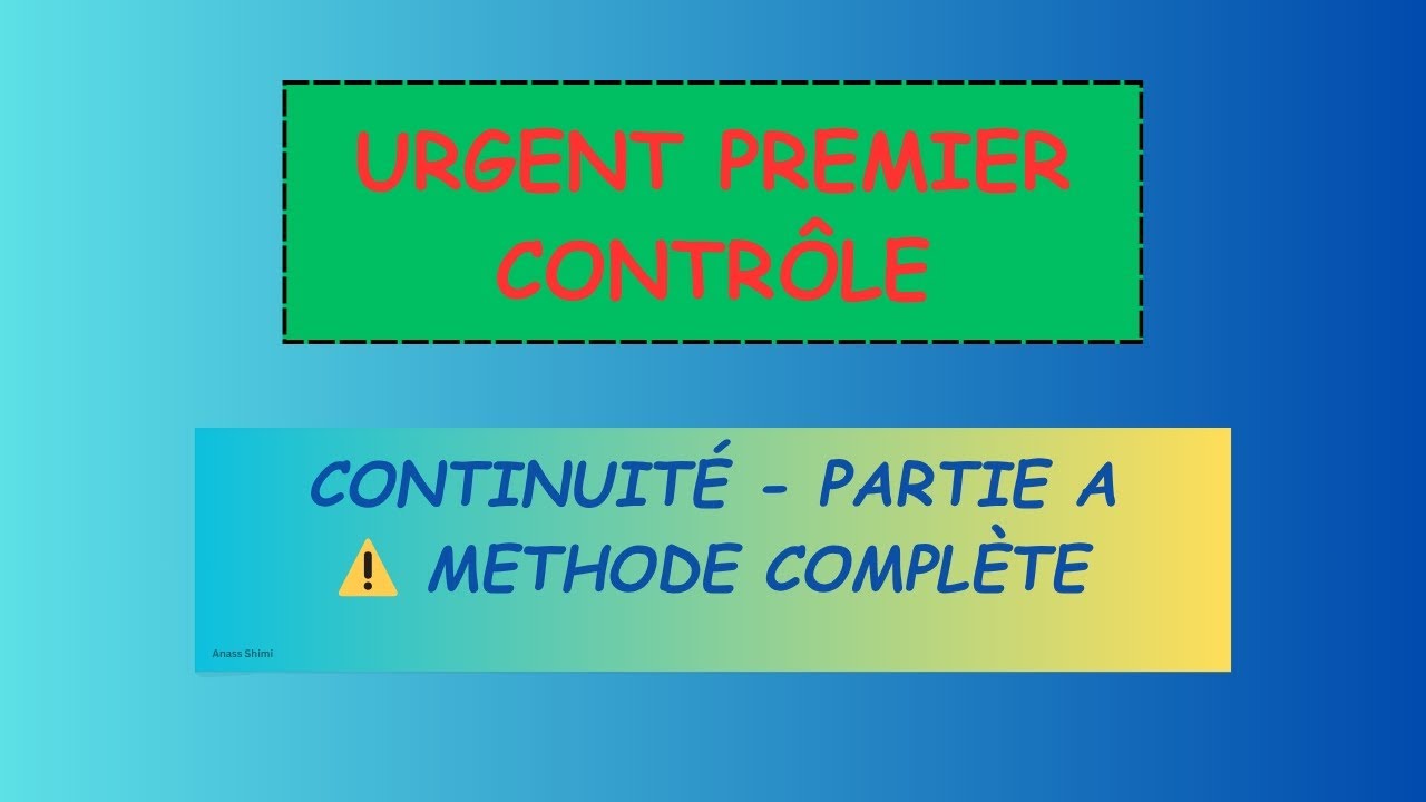 Continuité - Partie A : Maîtriser la Vérification de Continuité en un Point