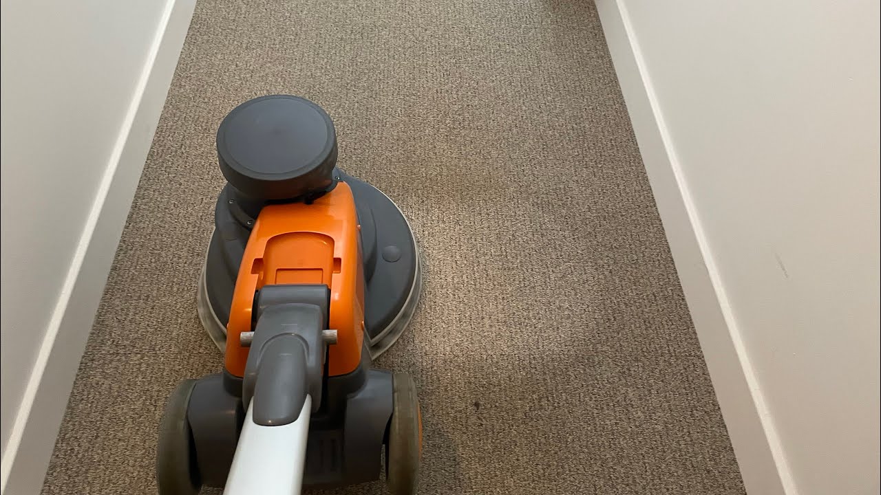 Bonnet buffing/encapsulation cleaning commercial carpets