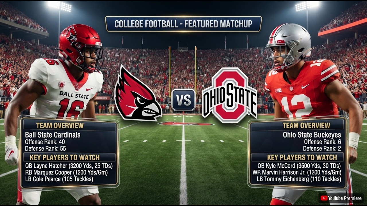 🔴 LIVE PREMIERE: Ball State vs. Ohio State | College Football NCAAF