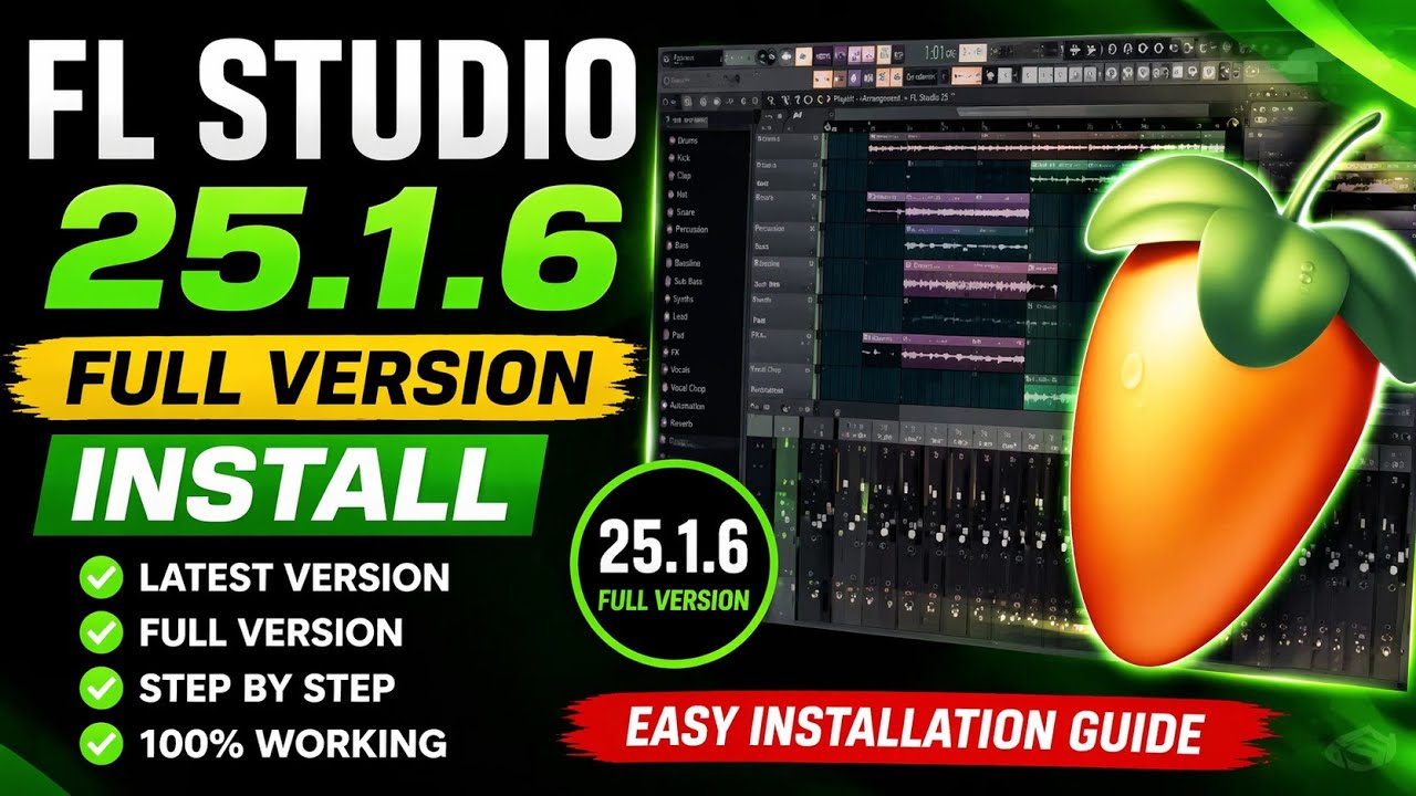 Install FL Studio 25.1.6 full version new daw