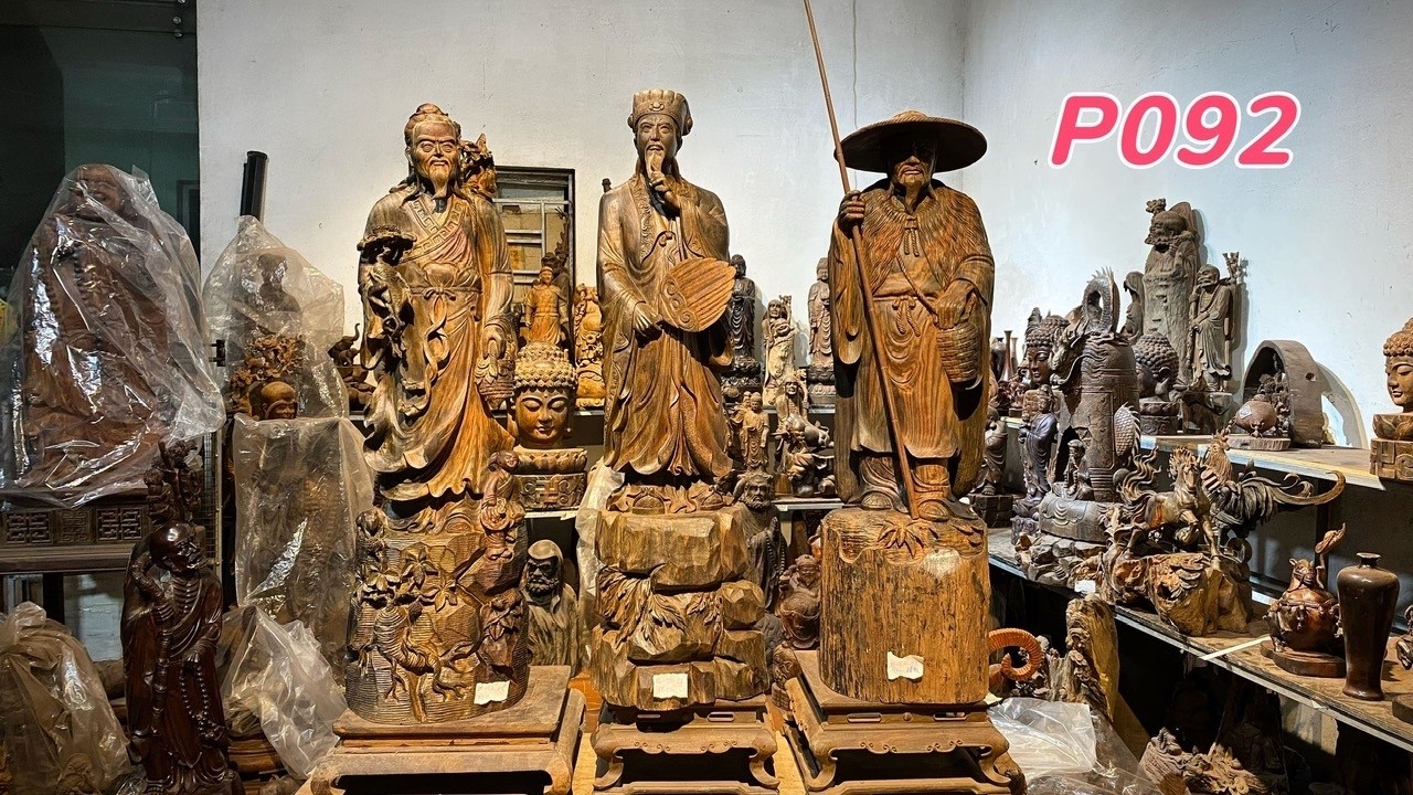 P092- thần y Hoa Đà, Khổng Minh, Lão Vọng // Tượng gỗ trắc Thế Quyết 039.620.5625