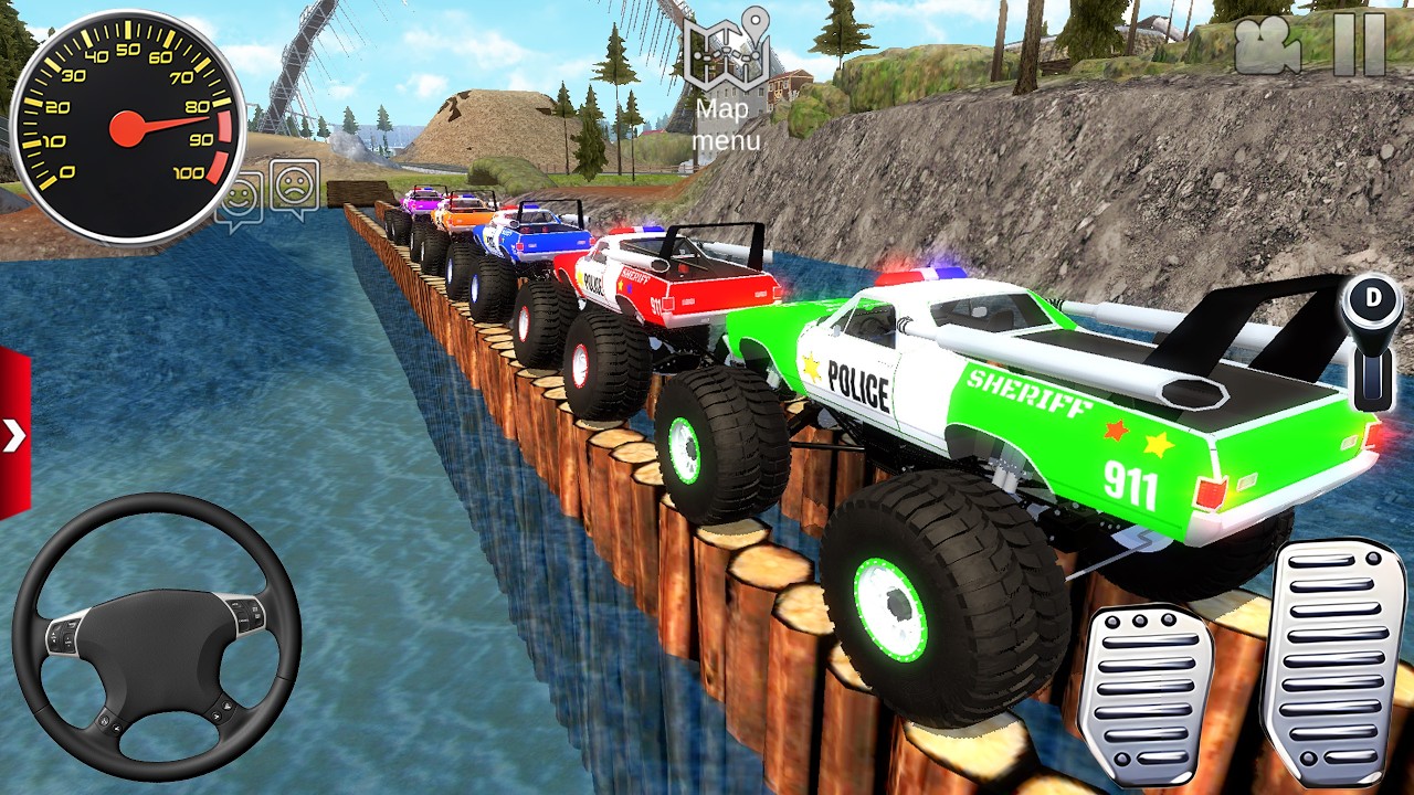 Impossible Car Mega Stunts Ramp Simulator #2 - US Police Monster Truck Driving 3D - Android gameplay