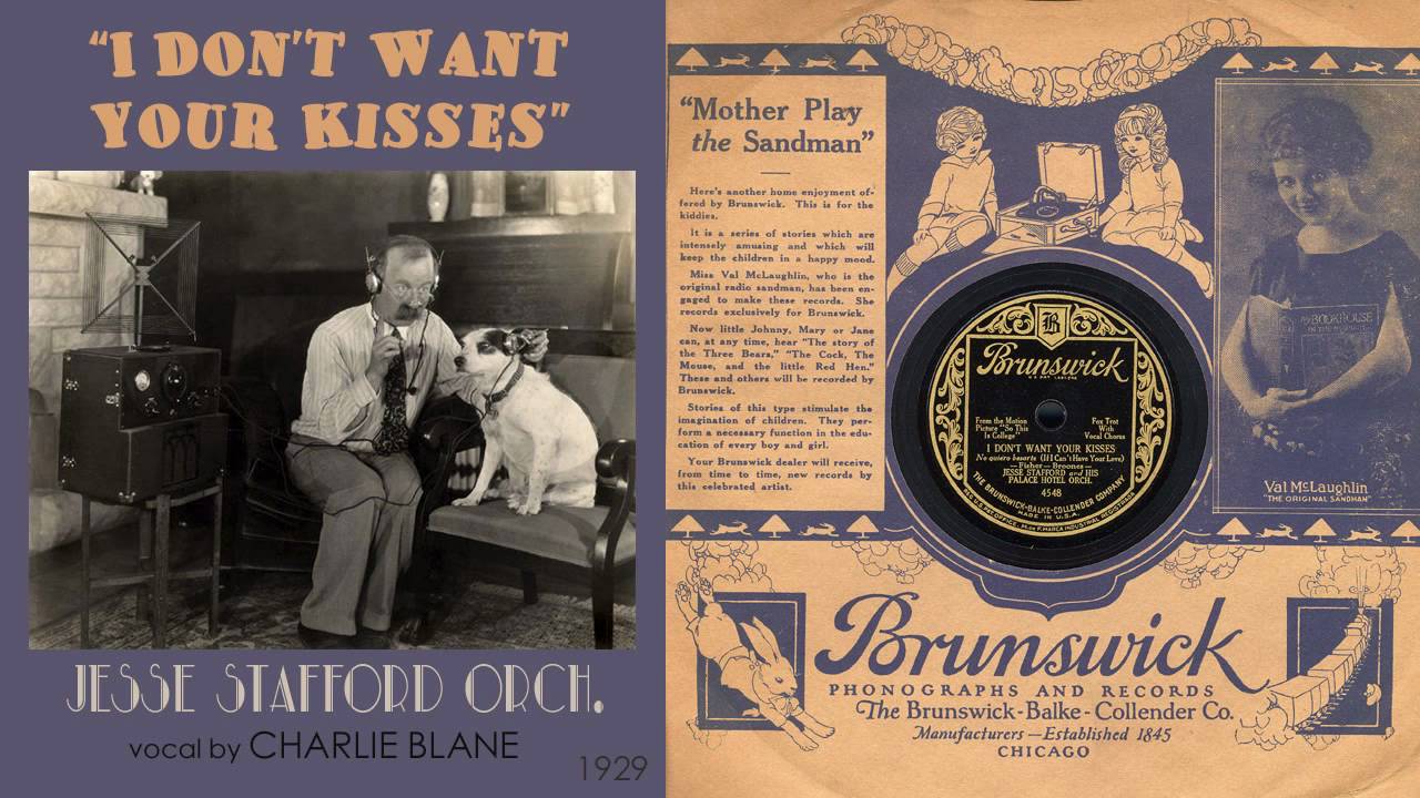 1929, I Don't Want Your Kisses, Jesse Stafford Orch. HD 78rpm