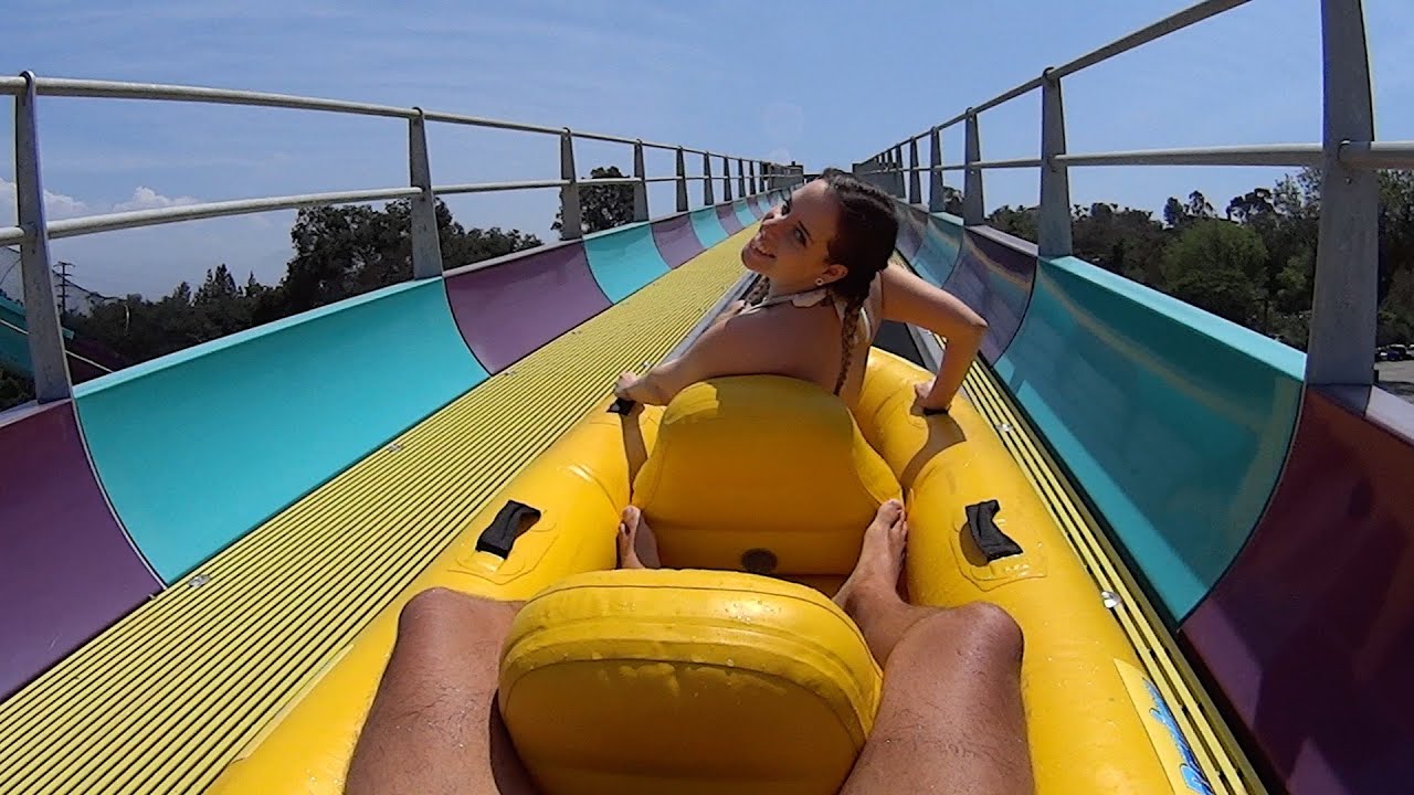 Aqua Rocket Water Slide with Lihot at Raging Waters LA