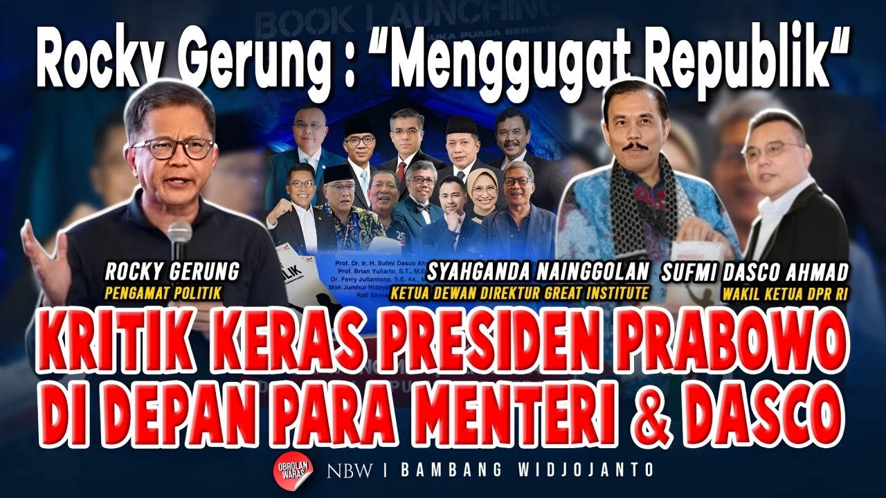 Rocky Gerung : “Menggugat Republik“ Kritik Keras Presiden Prabowo di Depan Para Menteri & Dasco