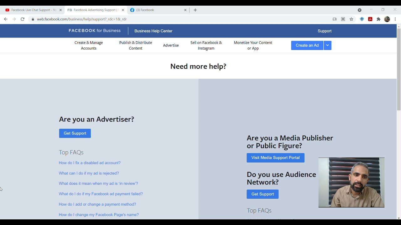 Facebook Live Chat Support Troubleshooting