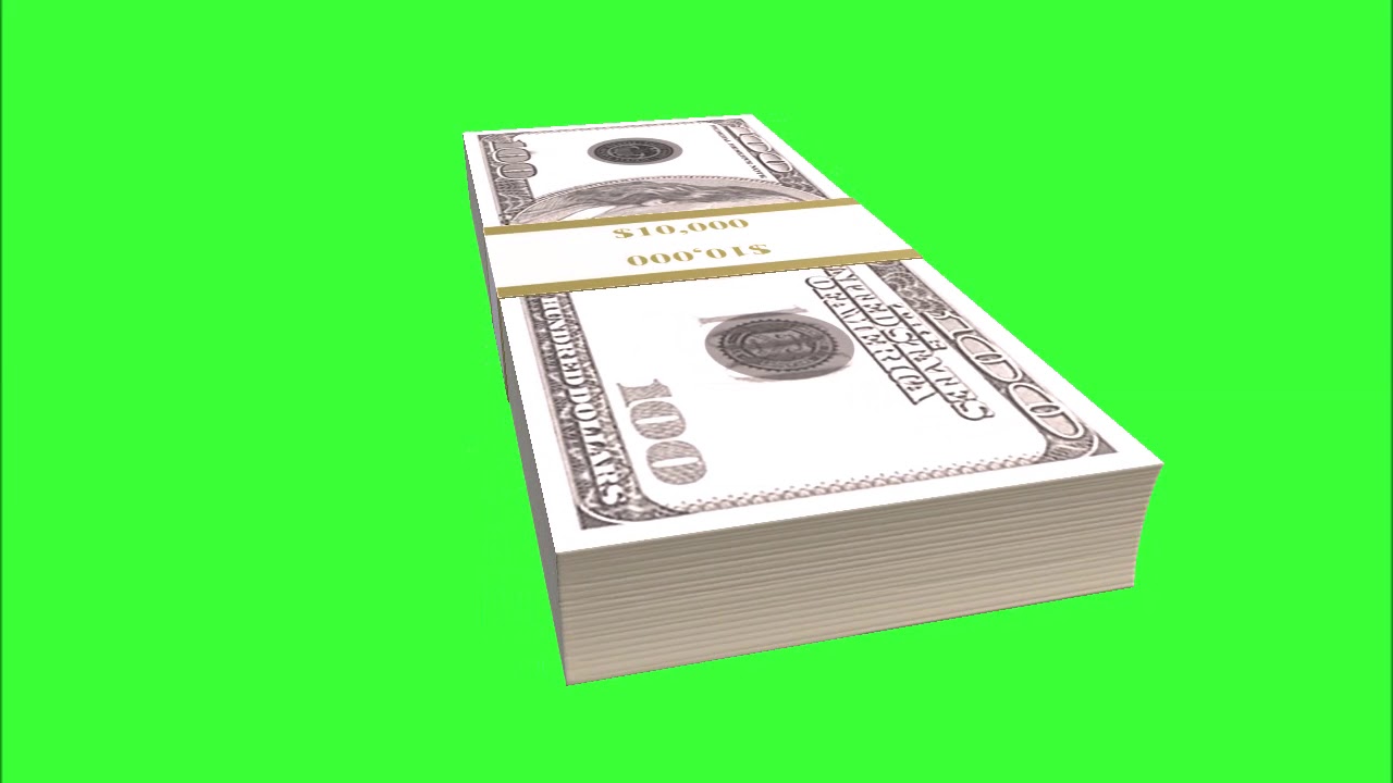 stack of money different angles free green screen effect