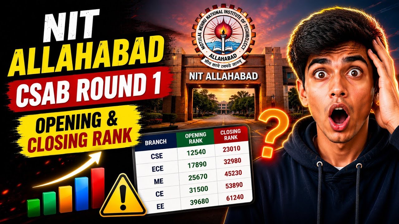 NIT Allahabad CSAB Round 1 Cutoff 2026 🚨 Opening & Closing Rank
