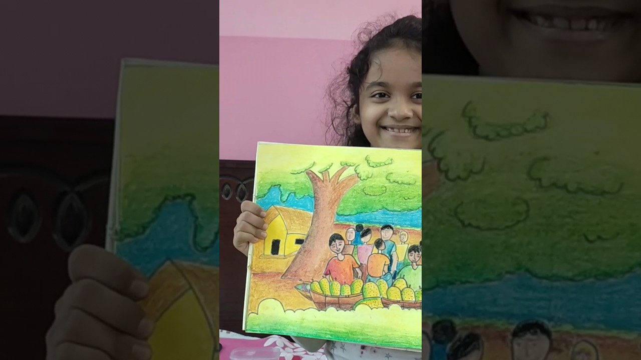 Drawing a Village Market by TABEEN