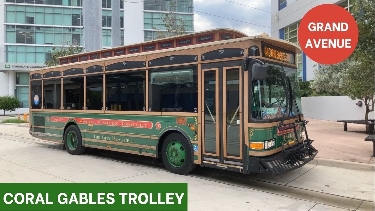 Riding Coral Gables Trolley Grand Avenue, Full Ride, 2012 Gillig Trolley Replica 29'