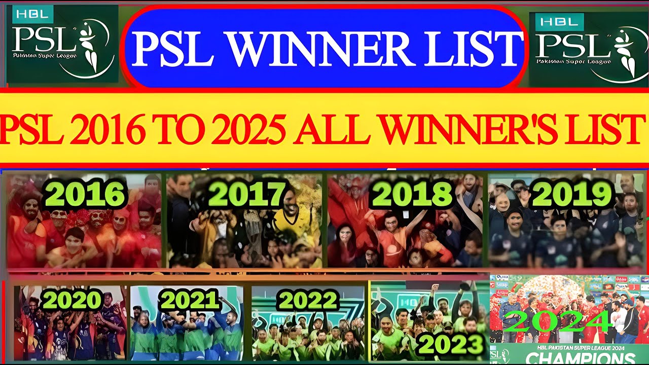 PSL 2016 to 2024 All winners teams list |psl Winners Teams list|Psl 10|Supersports786