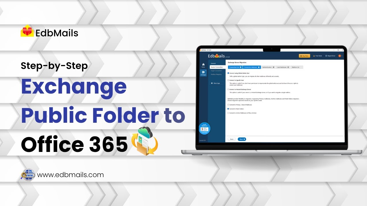 Exchange to Office 365 Public Folders Migration with EdbMails | Step-by-Step Tutorial