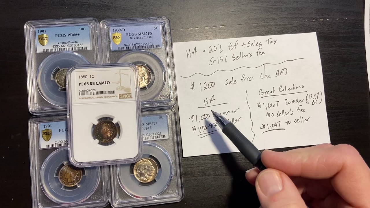 Сравнение продажи монет в Heritage и GreatCollections.