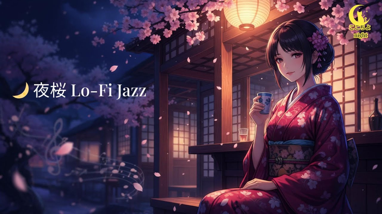 🌙 夜桜 Lo-Fi Jazz｜早春の日本酒に似合う和モダンBGM【作業・読書・夜時間】