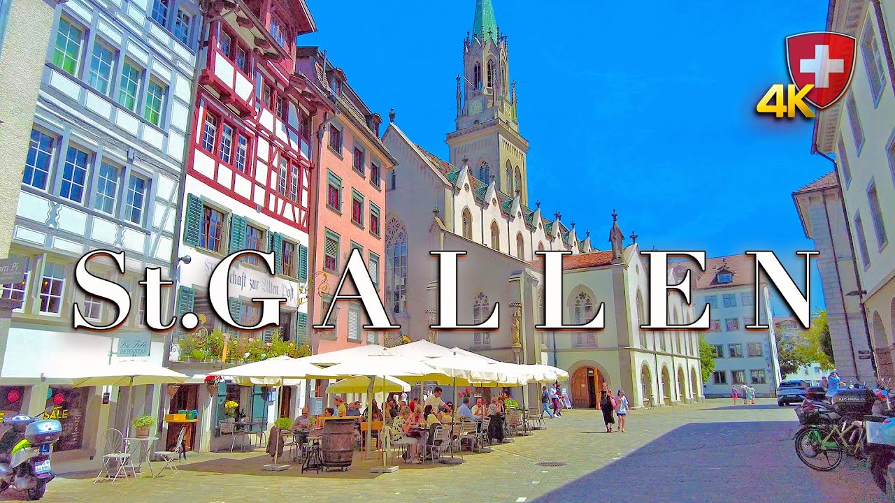 SWITZERLAND ST. GALLEN 🇨🇭 Charming City Walking Tour through the Picturesque Streets / UNESCO World