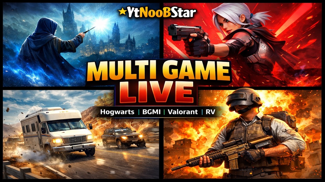 MULTIPLE GAME LiVE | VALORANT - BGMI - RV THERE YET - HOGWARTS LEGACY | GiveAway 500 Subs | DAY-105