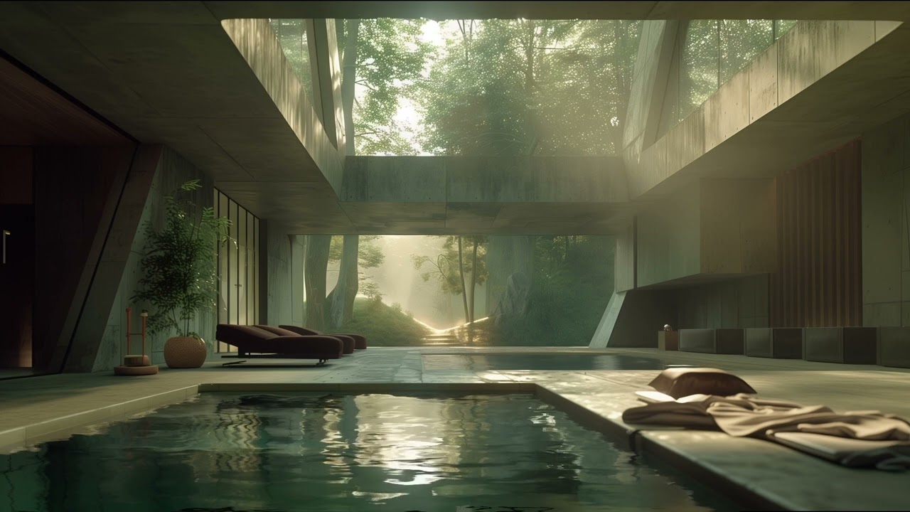brutalist ambient || pool house || spring